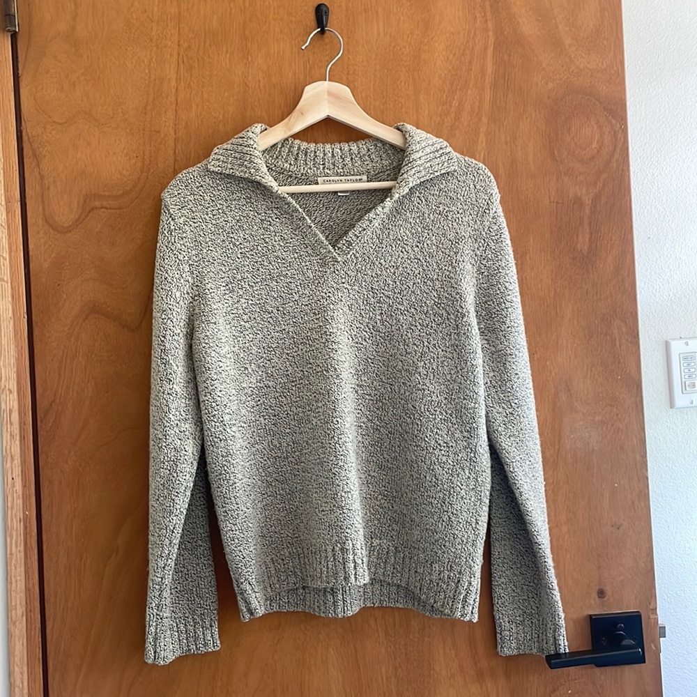 Taupe crop crew neck sweater